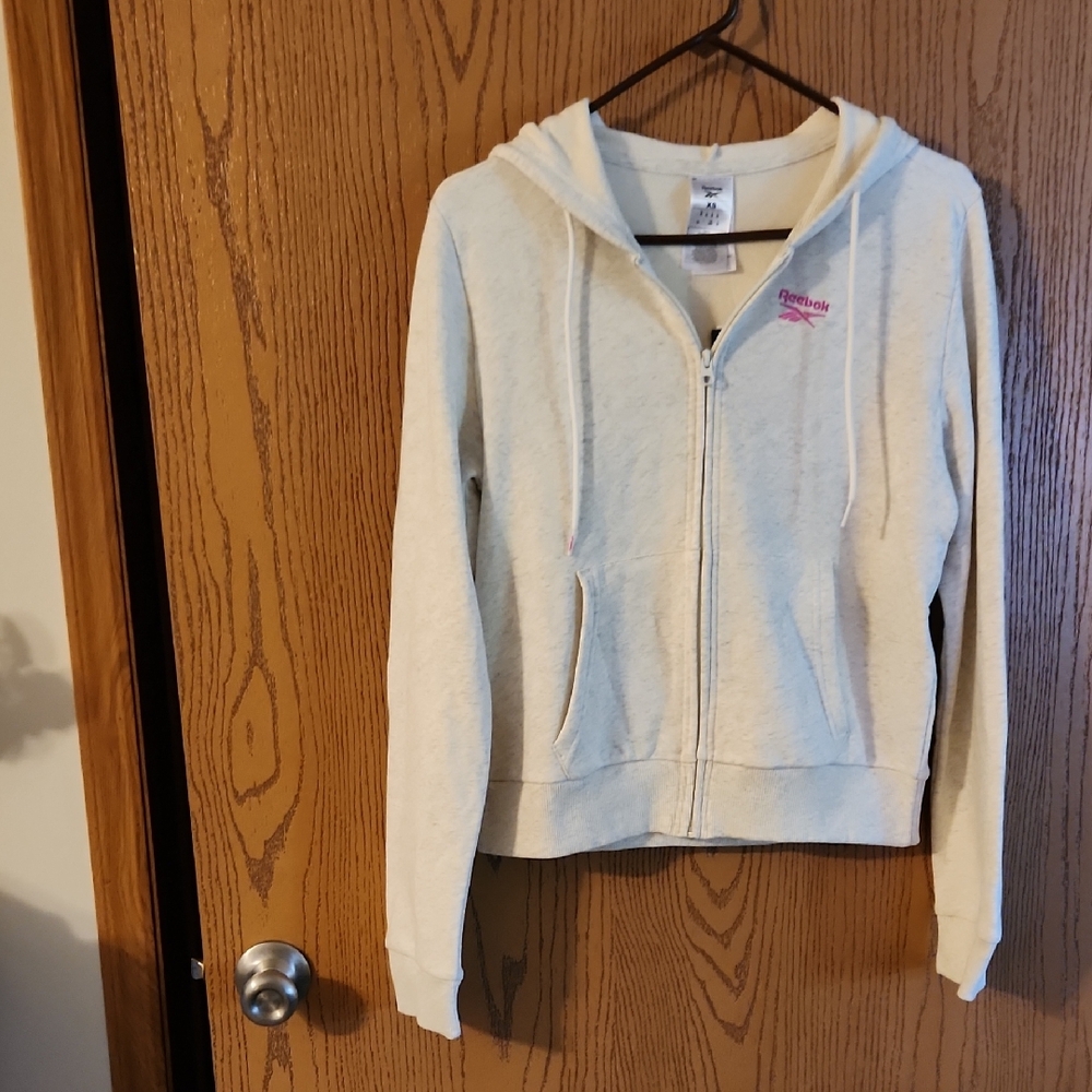 Reebok Off-White Zip-Up Hoodie